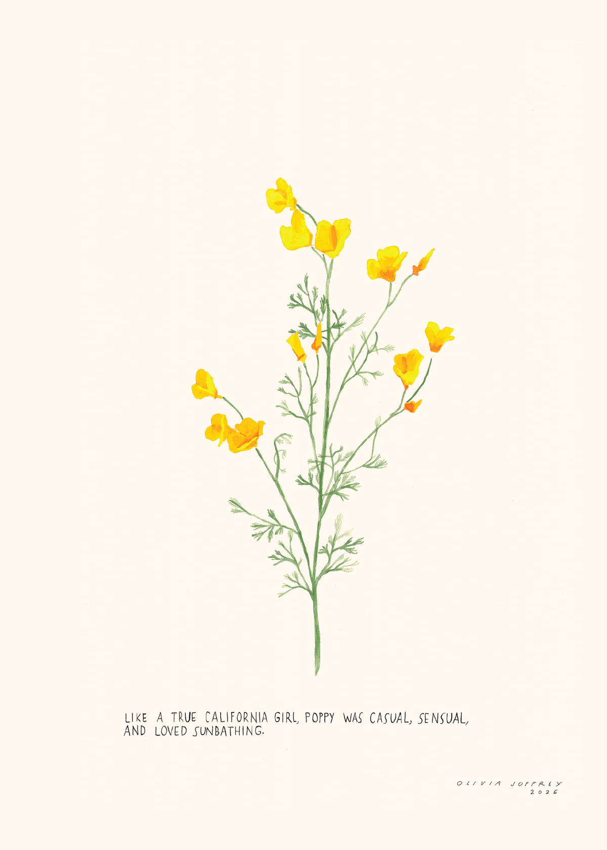 Botanical prose - California Poppy print